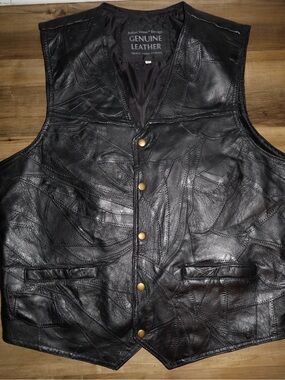 Genuine Leather Black Men's Vest by Italian Stone Design